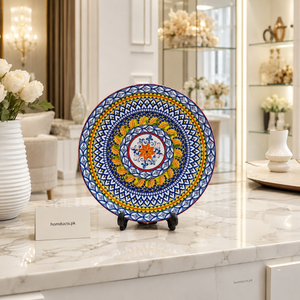 10.5 Inch Bohemian Ceramic Dinner Plate | Luxury Decorative & Serving Plate