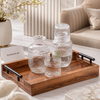 Danny Home 600ml Embossed Glass Water Bottle with Drinking Tumbler Lid – 1 Pc