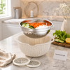 Multifunctional Stainless Steel Strainer & Drain Basket Bowl Set