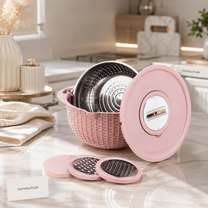 Multifunctional Stainless Steel Strainer & Drain Basket Bowl Set
