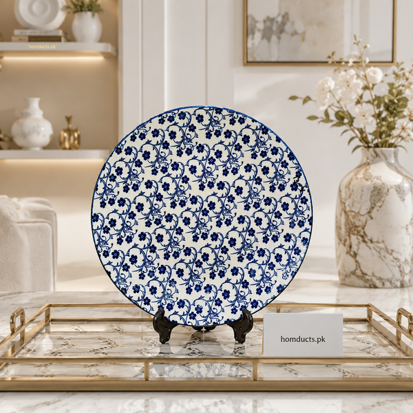 10-Inch Turkish Floral Ceramic Dinner Plate