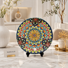 10-Inch Hand-Painted Mandala Decorative Ceramic Plate