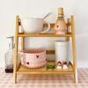 Multi-Purpose Bamboo 2-Tier Organizer Shelf | Countertop Storage Rack for Kitchen, Bathroom, Vanity & Home Décor