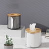 Luxury Transparent Tissue Holder with Wooden Lid – Modern Bathroom & Tabletop Organizer