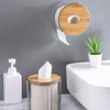 Luxury Transparent Tissue Holder with Wooden Lid – Modern Bathroom & Tabletop Organizer