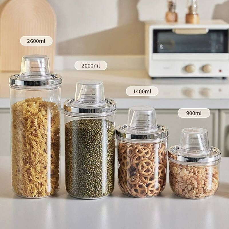 Luxury Airtight Kitchen Storage Jar – Multi-Purpose Transparent Food Container (Available in 4 Sizes)