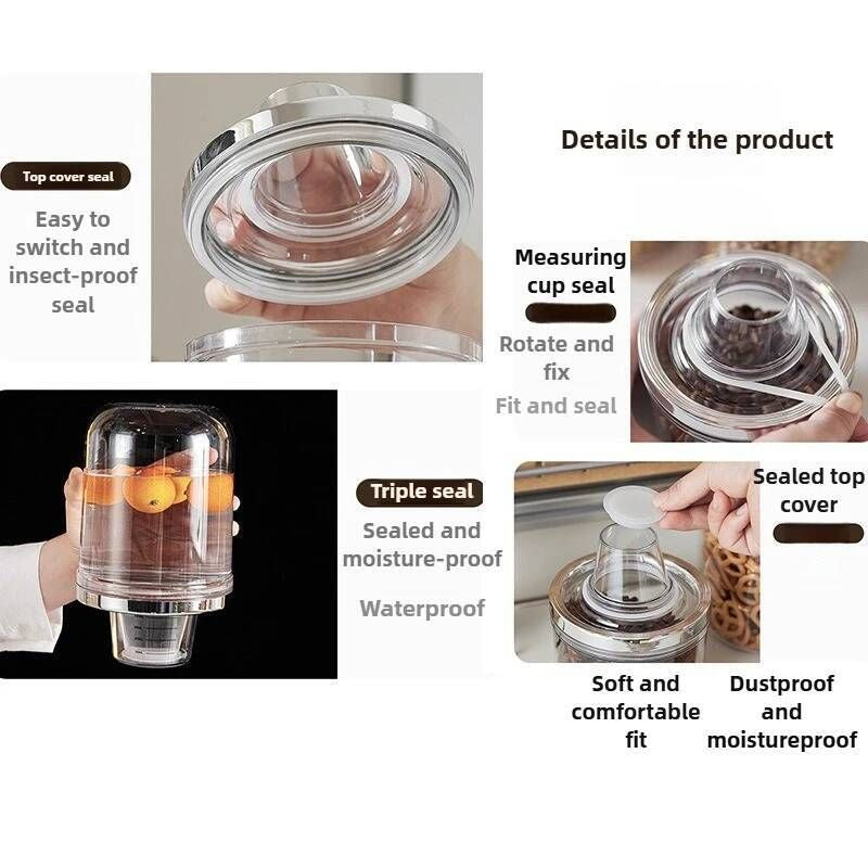Luxury Airtight Kitchen Storage Jar – Multi-Purpose Transparent Food Container (Available in 4 Sizes)