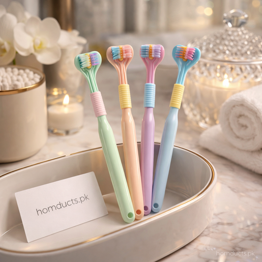 3-Sided Deep Clean Toothbrush – Multi-Angle Soft Bristle Oral Care Brush (1 Pc)