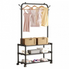 Luxury 3-Tier Storage Rack with Hanging Coat Stand & Shoe Organizer