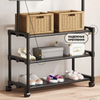 Luxury 3-Tier Storage Rack with Hanging Coat Stand & Shoe Organizer