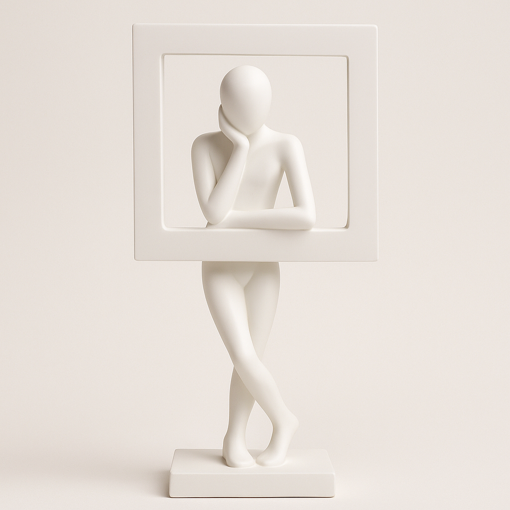 Minimalist Thinker Frame Sculpture – Modern Abstract Home Décor Showpiece