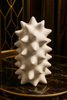 Modern Spiky Ceramic Decorative Sculpture – White Spike Art Home Décor Accent