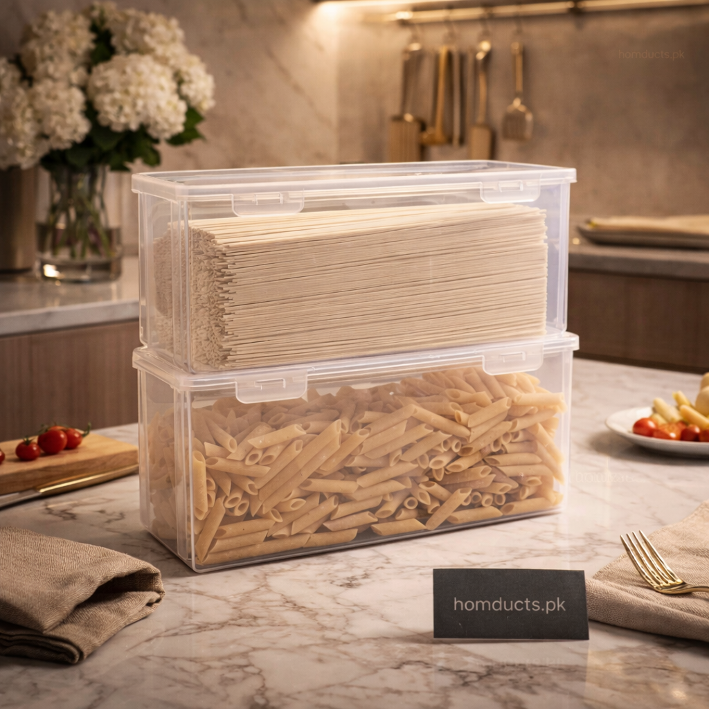 Premium Airtight Pasta & Food Storage Box – Multi-Purpose Kitchen Organizer (1 Pc)