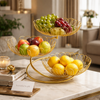 Luxury 3-Tier Metal Fruit Basket Stand – Elegant Kitchen & Dining Organizer