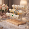 3-Tier Velvet Bracelet & Bangle Display Stand – Elegant Jewelry Organizer with Gold Accents & Wooden Base