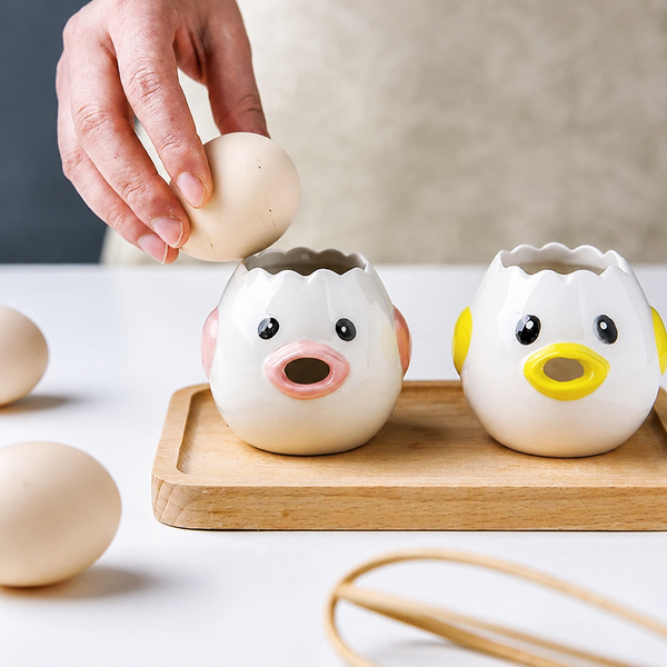 Cute Ceramic Chick Egg Cracker & Yolk Separator Bowl