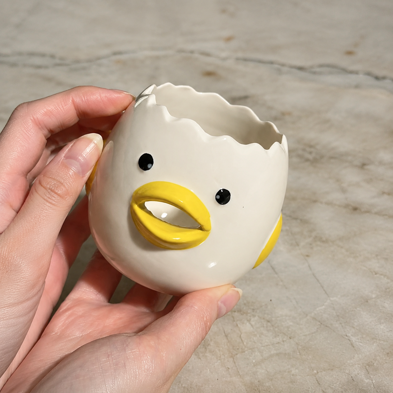 Cute Ceramic Chick Egg Cracker & Yolk Separator Bowl