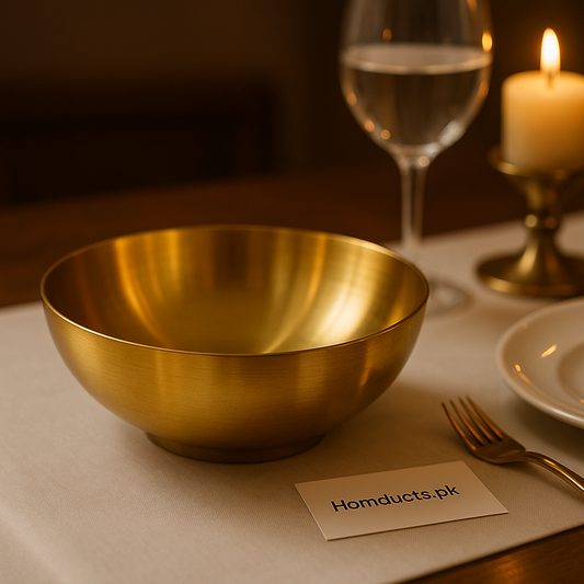 Premium 24cm Gold Stainless Steel Salad Bowl – Luxury Serving Bowl for Dining & Kitchen