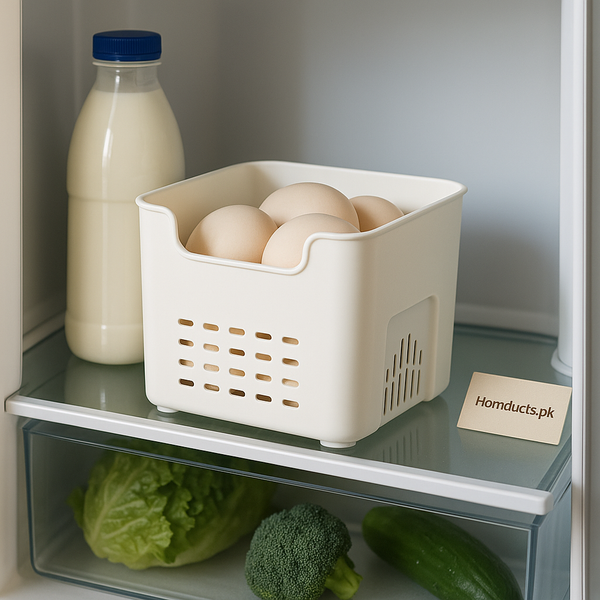 Premium Ventilated Egg Storage Box — Fresh-Keeping Refrigerator Organizer with Easy Access Design