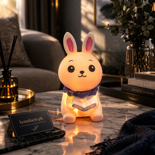 Cute Bunny LED Night Lamp – Decorative Hard Body Bedside Light for Kids & Home