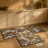 Luxury Anti-Slip Pebble Design Kitchen Mats Set – Waterproof, Oil-Resistant & Washable (2 pcs)