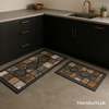 Premium Anti-Slip Mosaic Design Kitchen Mat Set – Waterproof & Washable (2 pcs)