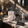 Luxury Dual Soap Dispenser Set with Decorative Tray – Modern Bathroom Counter Organizer