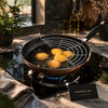 Premium Stainless Steel Frying Pan Oil Splash Guard Rack – Multi-Purpose Kitchen Frying & Draining Stand