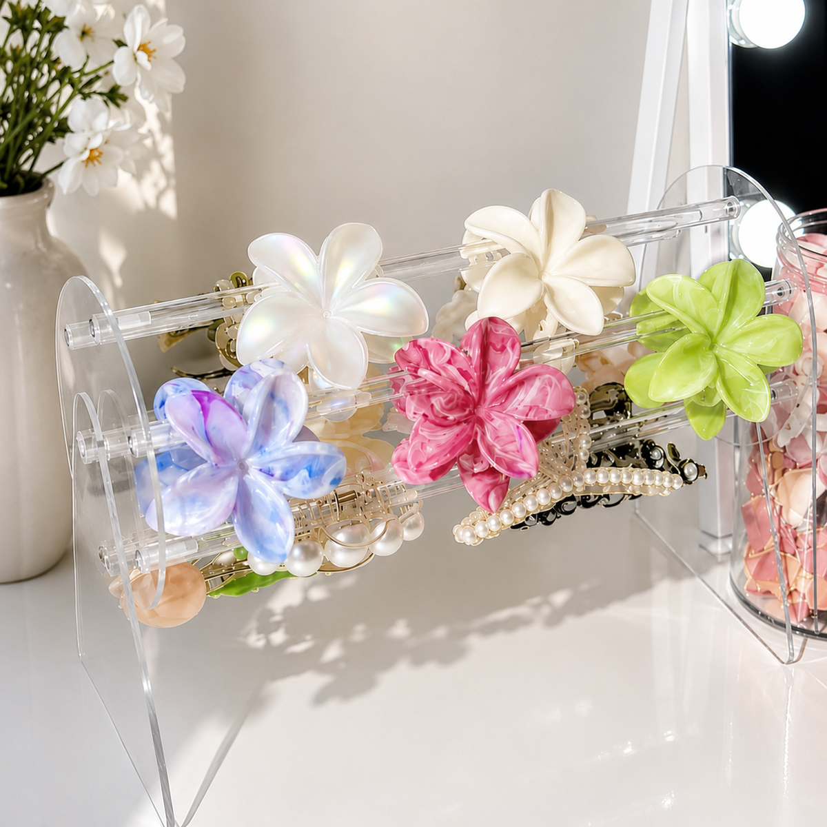 Transparent Acrylic Hair Claw Clip Organizer & Display Stand (Box packing)