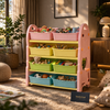 Luxury Multi-Tier Kids Toy Storage Organizer Rack with Colorful Bins