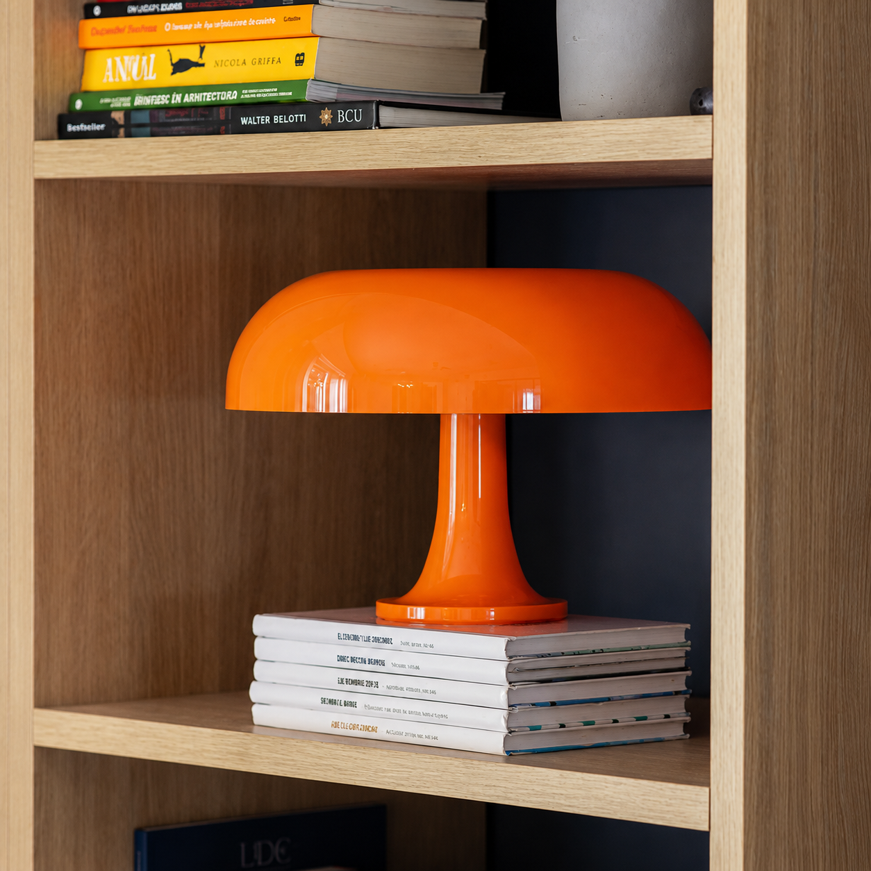 Modern Mushroom Table Lamp – Retro Orange Decorative Desk Light
