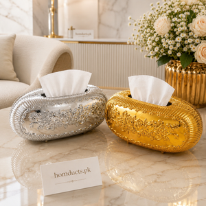 Luxury Ornate Decorative Tissue Box Holder – Premium Oval Tissue Case for Home & Office (1Piece)