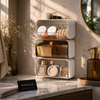 Luxury Wall-Mounted Multi-Layer Cosmetic & Tissue Organizer Rack