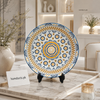 8 Inch Moroccan Pattern Ceramic Quarter Plate – Decorative Snack & Dessert Plate
