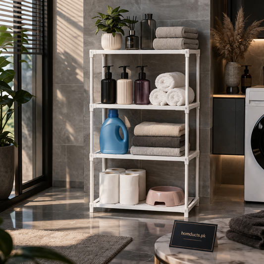 Luxury 4-Tier Multipurpose Storage Rack – Premium Bathroom & Kitchen Organizer Shelf