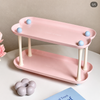2-Tier Aesthetic Vanity Organizer – Heart & Cloud-Shaped Cosmetic Storage Stand