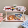 2-Tier Aesthetic Vanity Organizer – Heart & Cloud-Shaped Cosmetic Storage Stand