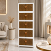 Luxury Foldable 5-Layer Modular Storage Cabinet with Double Doors & Wheels | Dustproof Multipurpose Organizer