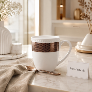 6-Piece Premium Ceramic Coffee Mug Set with Elegant Brown Pattern – Luxury Tea & Coffee Cups