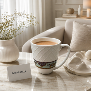 6-Piece Premium Embossed Ceramic Coffee Mug Set – Luxury Tea & Coffee Cups for Home & Office