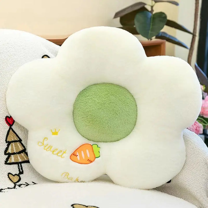 Soft Flower-Shaped Plush Cushion