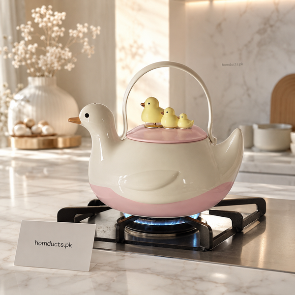 Cute Duck Ceramic Tea Pot with Fixed Duck Lid Decoration | Premium Kitchen Teapot