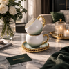 Luxury Heart-Shaped Tea Cup & Saucer with Gold Rim – 1 Piece