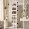 Luxury Folding Storage Cabinet 40cm Wide – 5 Tier Modular Organizer with Transparent Doors & Gold Handles