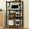 Foldable Heavy-Duty Kitchen Storage Rack with Wheels – 3, 4 & 5 Layer Multipurpose Organizer Shelf