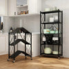 Foldable Heavy-Duty Kitchen Storage Rack with Wheels – 3, 4 & 5 Layer Multipurpose Organizer Shelf