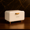 Luxury Retro Bread Storage Box with Wooden Handle & Raised Legs – Modern Kitchen Organizer