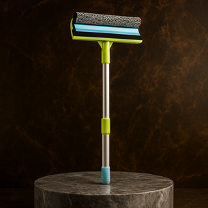 Luxury Extendable Window & Glass Cleaning Squeegee with Dual Scrubber Head