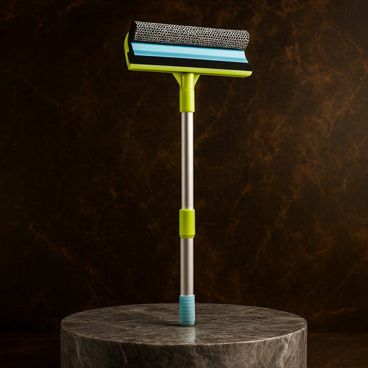 Luxury Extendable Window & Glass Cleaning Squeegee with Dual Scrubber Head