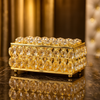 Luxury Crystal Glass Tissue Box Holder – Elegant Gold Finish Decorative Tissue Case